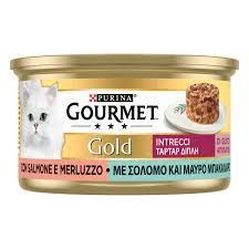 Gourmet Gold Ταρτάρ Σολομό & Μαύρο Μπακαλιάρο 85gr (10τμχ)